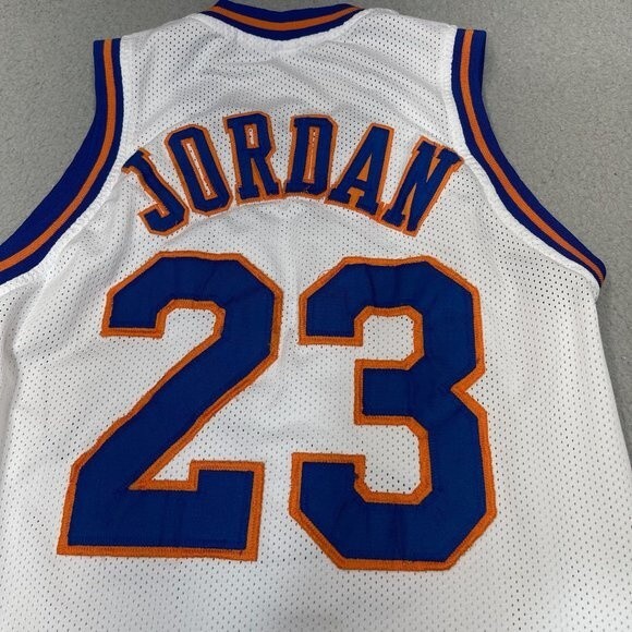 Michael Jordan Basketball Jersey Tune Squad Mens Small White Blue Warner Bros 23 - Picture 8 of 13